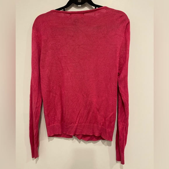 Vintage Style Pure Silk Magenta Pink Cardigan - Picture 5 of 5